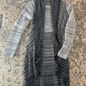 NIC+ZOE Black and Gray Textured Cardigan